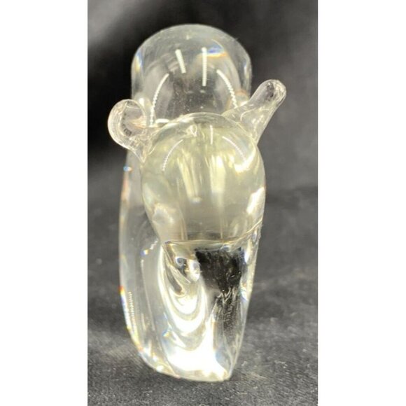 Clear Glass Hand Blown Snail Figurine Paperweight Vintage 3.25" x 3 - Picture 2 of 7